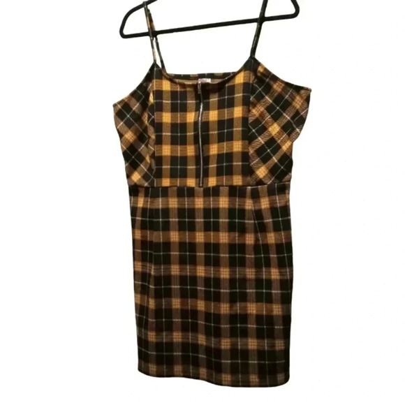 Plaid Black Orange Dress Mini 3XL 4/$15 - Picture 1 of 5